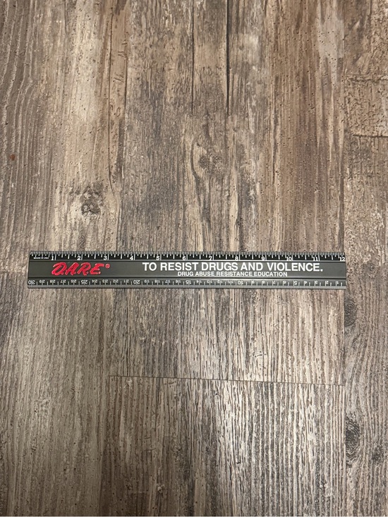 Other - Vintage - D.A.R.E To Keep Kids Off Drugs Black Plastic Ruler 12"